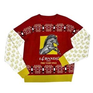 14 Hands Winery Ugly Sweater Size M Find Your Wild Wine Christmas Holiday Horse